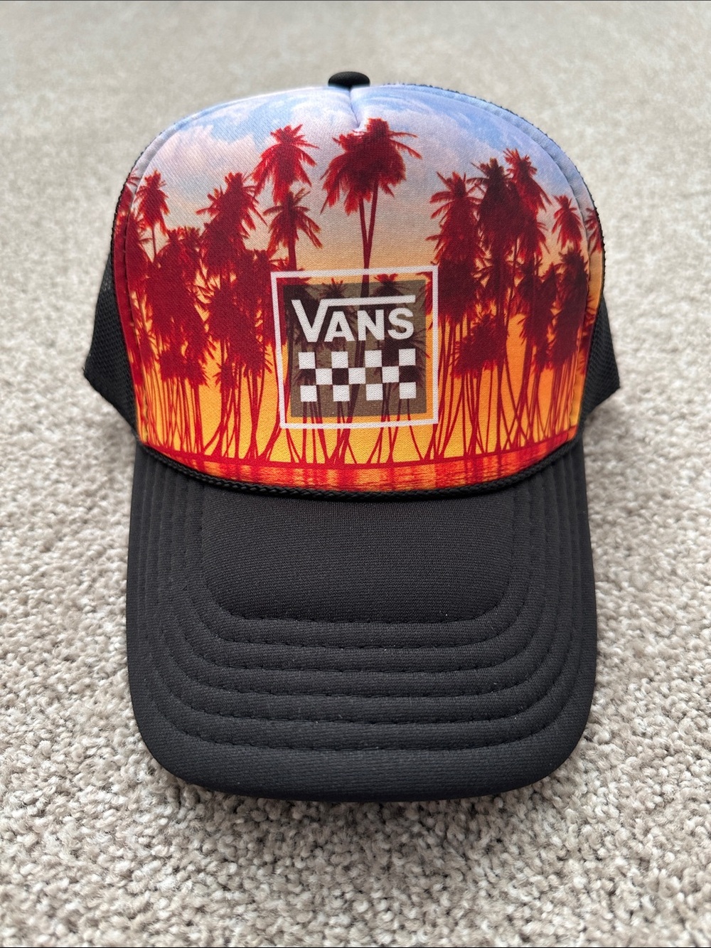 Vans Palm Sunset Trucker Hat - Black, Red, Orange